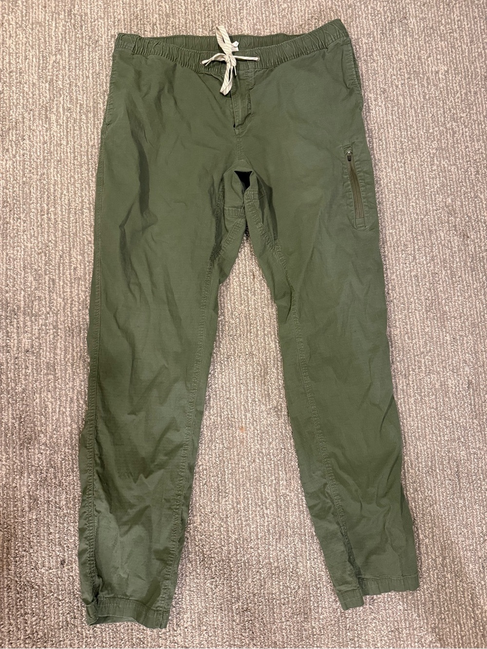 Vuori Ripstop Jogger Pants Men’s XXL Olive Green Drawstring Cotton Stretch